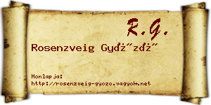 Rosenzveig Győző névjegykártya